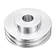 QUARKZMAN V-Typ Riemenscheibe 18mm Bohrung 80mm Außendurchmesser Doppelrillen Aluminiumlegierung Keilriemenscheibe für Motorwellen-Bohrmaschine 6mm(1/4) PU-Formgürtel