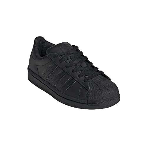adidas Originals Superstar I Basketball Fashion Sneaker (Infant/Toddler),Black/Black/Black,7 M US Toddler2