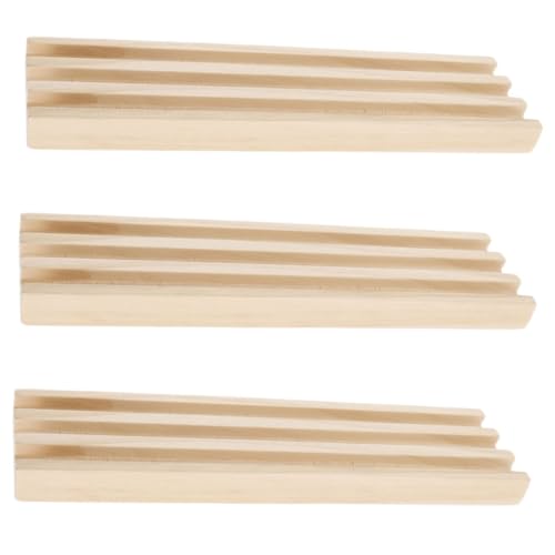 iplusmile 3 Piezas Soporte de Madera para Dominó de Mesa Base Estable con Antideslizante Organizador para Tren Mexicano y Exhibición Creativa