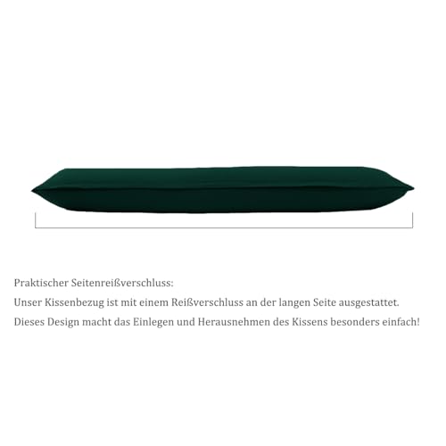 Nesture Seitenschläferkissen Bezug 40 x 145 2er Set, Dunkelgrün – Ansicht 4