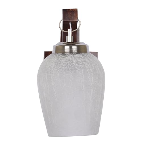 Image of BENE Birch Wooden Indoor Modern Wall Lamp, E-27 Base Wall Light for Home Decor, Kitchen, Living Room, Bedroom, 12 cm (Light Brown, Pack of 2)