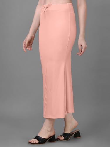 Image of Women's Saree Shapewear Petticoat, Cotton Blend Stretchable Mermaid Skirt, High Waist Tummy Control, Smooth Curve Fit with Adjustable Drawstring