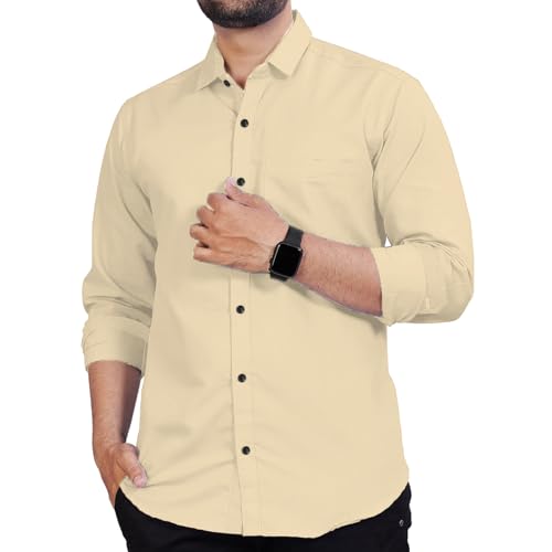 Image of Univibe Men's Slim Fit Full Sleeve Spread Collar Cotton Blend Shirt for Men and Boys