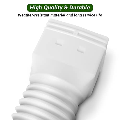 Pobomvom Rain Gutter Downspout Extensions, 21"-60" Flexible Drain Downspout Extender, Rainwater Drainage Pipe With 4" X 3" And 3" X 2" Connectors, Screws Included (1 Pack, White) #TOP2