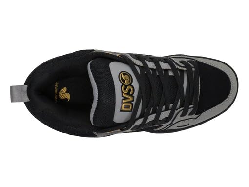DVS Men's Skate Shoe, Grey/Black/Gold, 53