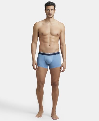 Image of Jockey US60 Men's Super Combed Cotton Elastane Stretch Solid Trunk with Ultrasoft Waistband