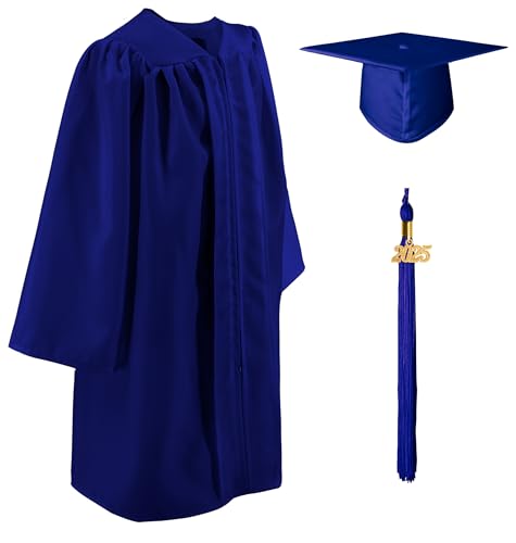 GraduatePro Kindergarten Graduation Cap and Gown Class of 2025 Tassel Set for Preschool Kids Ceremony Party Gift Royal 30