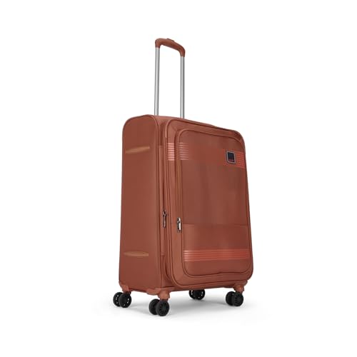Image of VIP Triumph 8 Wheel Check-in (Medium Size) Soft Case Trolley Bag | TSA Lock | Expandable Polyester Luggage | 3 Year International Warranty | Anti-Theft Zipper | 69 CM Suitcase for Travel | Rust