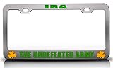 Customola - IRA The Undefeated Army Irish Flag Steel Metal License Plate Frame Ch