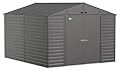 Arrow Select 10' x 12' Outdoor Lockable Steel Storage Shed Building, Charcoal