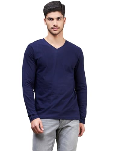 Image of INKKR Men's Solid Plain V-Neck T-Shirt