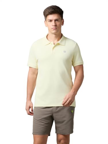 Image of TECHNOSPORT Men's Regular Fit Half Sleeve Polo T-Shirt with Collar, ELASTO Plus Quick Dry Moisture Wicking Polo Tee for Gym Sports Golf and Casual Wear