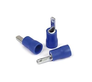 Blanko 50er Set Isolierte Flachstecker Blau