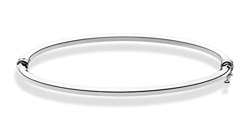 Miabella 925 Sterling Silver Italian Oval Hinged Bangle Bracelet for Women/Made in Italy2