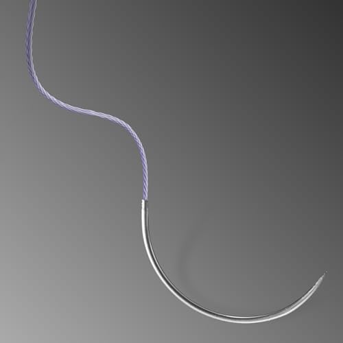 Image of Polyglactin 910 Veterinary Suture 4-0, 3 /8 Round 24mm Reverse Cutting Needle (Comparable to Vicryl), 35 inch