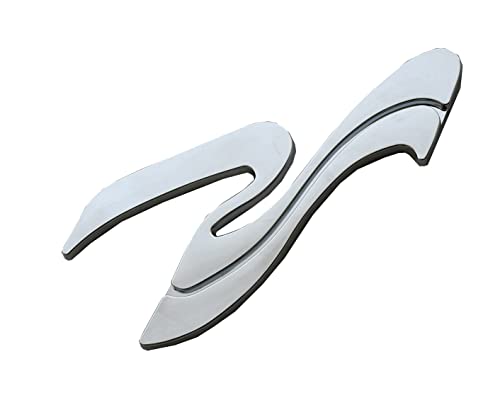 Image of 4pcs New Sea Ray Searay SR Wave Script Emblems 3D Badge etters Boat Self-Adhesive Sticker Genuine Nameplate (Chrome)