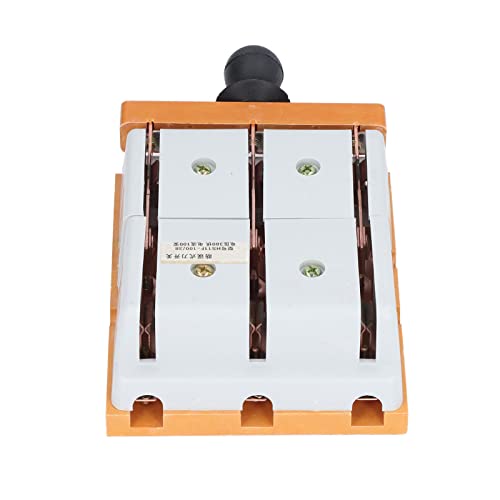 Interruptor de cuchillo eléctrico, riel de guía de cobre 380V 100A Interruptor de cuchillo de 3 polos Resistencia a la corrosión Doble tiro para sistema eléctrico Cover