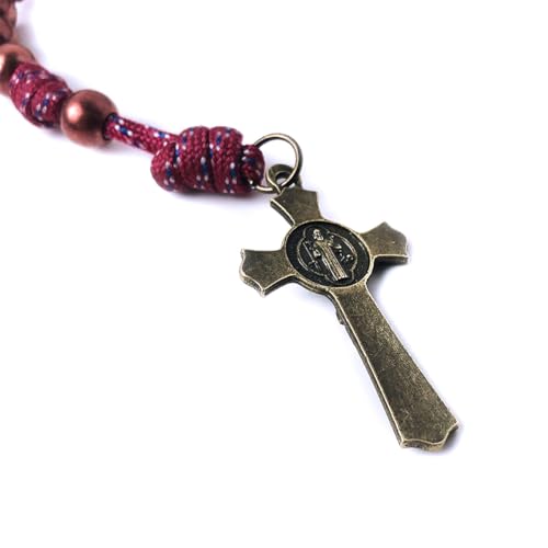 Divine Mercy Bronze Paracord Catholic Rosary Beads, Crosses, Crucifixes4