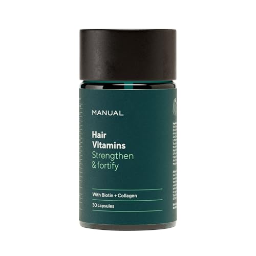 Manual Biotin & Collagen Hair Growth Vitamins (30 Capsules) – Supports Thicker, Healthier Hair – with Essential Nutrients for Hair Loss & Thinning – Take 1 Daily – 1 Month Supply