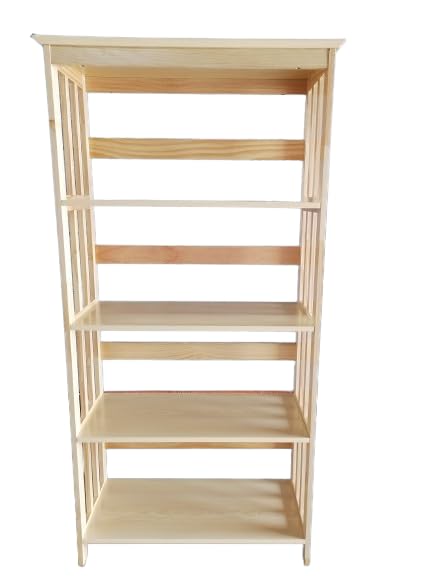 ZJL Mission Pine Wood Bookcase (Natural, 60)