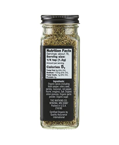 Image of Watkins Gourmet Organic Spice Jar, Seafood & Poultry Seasoning, Jar 3.3 Ounce (Pack of 3)