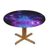 Materiale del prodotto: questa tovaglia rotonda M con motivo galassia viola blu è realizzata in tessuto di poliestere con una stampa su un solo lato. La sua elasticità non solo migliora l'aspetto del tavolo, ma protegge anche la superficie, riducendo graffi e macchie.