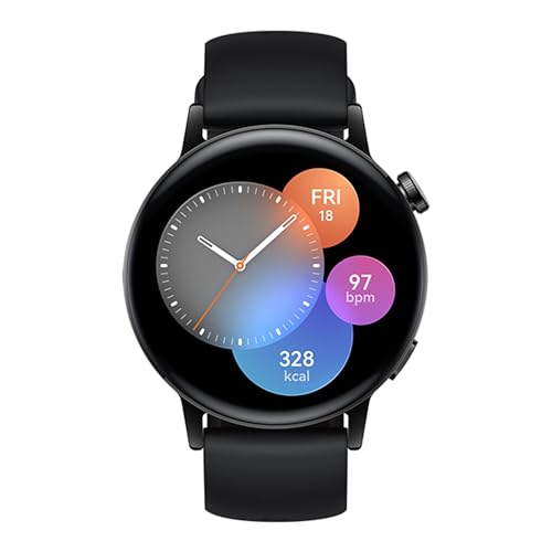 HUAWEI Watch GT 3 - Smartwatch, Batteria di Lunga Durata, Monitoraggio SpO2, AI Running Coach, Monitoraggio Frequenza Cardiaca, Oltre 100 Modalità di Allenamento, Versione italiana, Nero, 42 mm