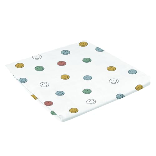 Stephan Baby Receiving Blankets - Super Soft Breathable Cotton Blend Infant Swaddle Blanket & Bag, 45' Square, Smiley Faces
