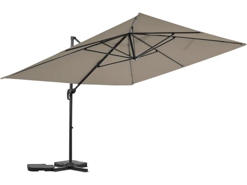 Parasol jardin déporté en aluminium Sky 4 - 3 x 4 m - Taupe
