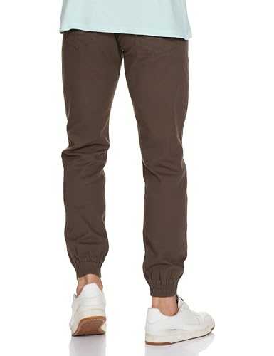 Image of The Indian Garage Co Men Slim Fit Solid Mid-Rise Joggers