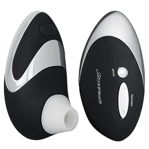 Womanizer ウーマナイザー W500 12種吸引モード 暗闇での照明効果 2年間の保証 完全防水 ナイトライト クリトリスバイブ G-スポットオーガズムクリトリスマッサージ ー女性へのギフト(Black/Chrome) - 画像1