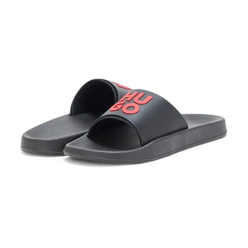 HUGO men's Stacked Logo Slide Sandal3