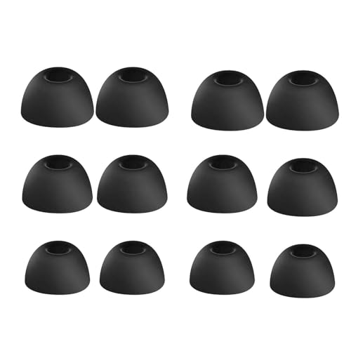 Replacement Ear Caps Compatible with Skullcandy Dime 3, 2, Push Active, Grind Fuel, Rail ANC Eartips, Soft Silicone Ear Tips Earbuds Cushions Tip Covers Accessories, 3 Sizes 6 Pairs (Black)