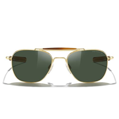 MERRY'S Classic Square Aviator II Military Polarized Sunglasses for Men or Women S86373