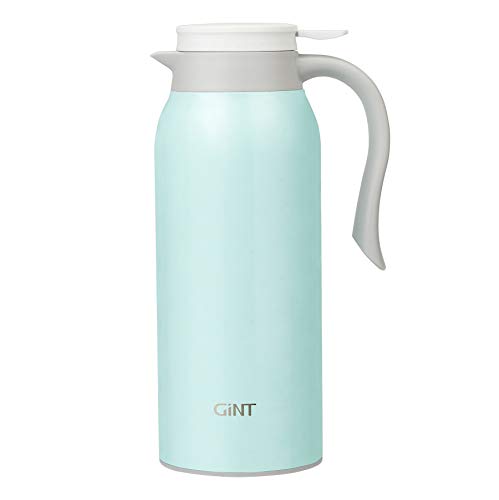 GiNT 51 Oz Stainless Steel Thermal Coffee Carafe, Double Walled Vacuum Thermos, 12 Hour Heat Retention, 1.5 Liter Tea, Water, and Coffee Dispenser (Upgraded version Blue)