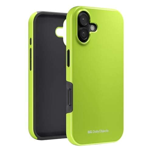 Image of DailyObjects Polycarbonate Enamel Bumper Magsafe Case For iPhone 16 Plus Compatible With Mag-Safe Wireless Charging | Lime Hybrid Magnetic Back Cover