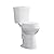 21 Inch Tall Two-Piece Round Toilet with ADA Chair Height, 1.1/1.6 GPF Dual Flush & 12" Rough-In, High Bowl Design for Senior Comfort, White