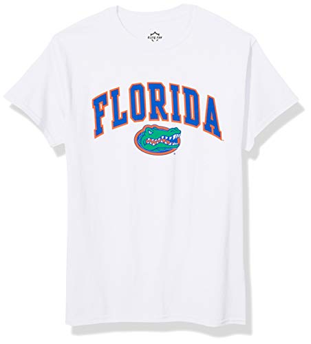 Elite Fan Shop Florida Gators Men's Short Sleeve Arch Tee, White, X Large