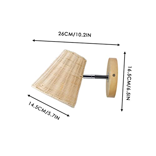 Lámpara de pared de ratán estilo rústico e iluminación acogedora funcional para hogar 3