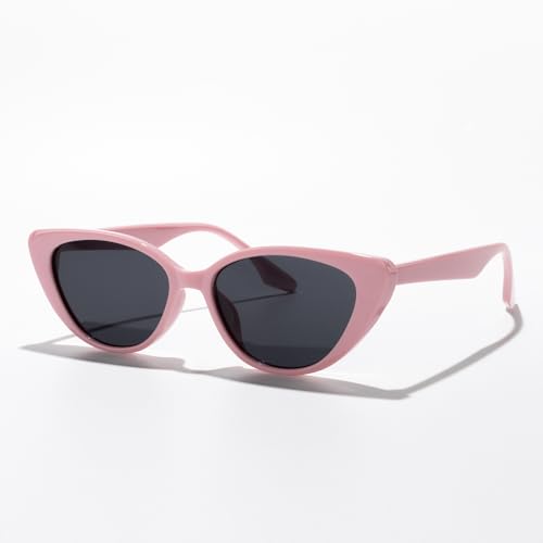 Trendy Small Frame Cat Eye Sunglasses for Women Men Vintage Stylish Minimalist Eyewear for Driving Travel Street Fashion