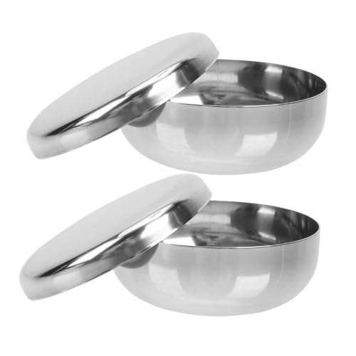 ZUNOXAZ 2 juegos Cuencos Inoxidable Coreanos Tradicionales para Arroz y Sopa Resistentes y Seguros Pequeño para Comidas Variadas