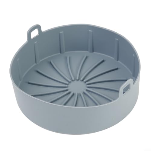 Recubrimiento de silicona para freidora de aire, para cesta de freidora, forro reutilizable y seguro para lavavajillas para hornear y asar, gris (Gris-S) miniatura 6