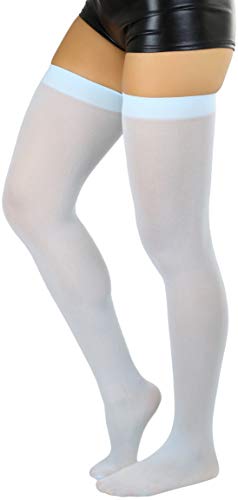 Image of ToBeInStyle Women's Nylon Thigh High Schoolgirl Opaque Stockings