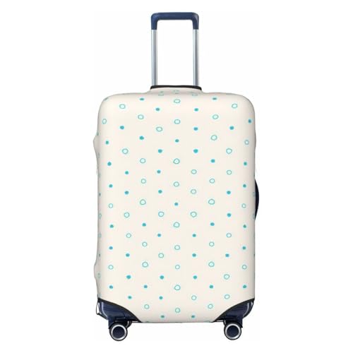 Turquoise-Irregular-Polka-Dots-Circles-Cute-Turquoise-Circl Luggage Cover, Protective Washable Suitcase Cover - Travel Fashion Elastic Suitcase Protector Large