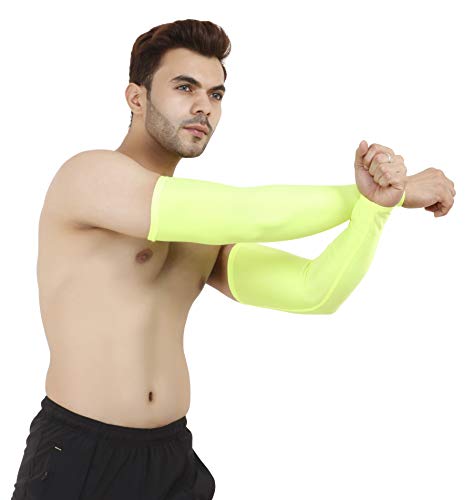 Image of NEVER LOSE Printed Arm Sleeves for Men & Women, Stretchable Breathable Compression Sports Sleeves for Gym, Cycling, Running, Driving & Outdoor Activities (Pack of 2 Pairs)