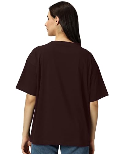 Image of LEOTUDE Women's Drop Shoulder Oversized Baggy Fit Half Sleeve Plain Solid Round Neck Multicolor T-Shirt Combo for Women's (Pack of 3)