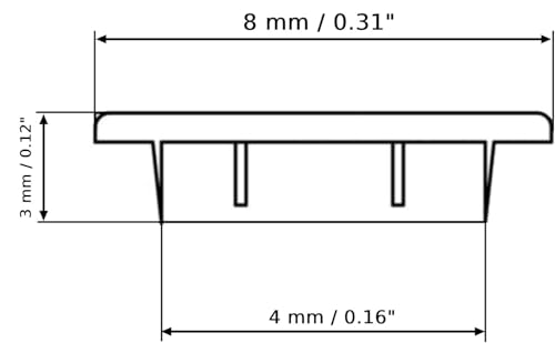 Image of (Pack of 40) Window Gray Plastic Hole Plugs 0.31 inch x 0.16 inch (8 x 4 mm), Drill Hole Cover Caps, Furniture Hole Plug, Screw Hole Plugs