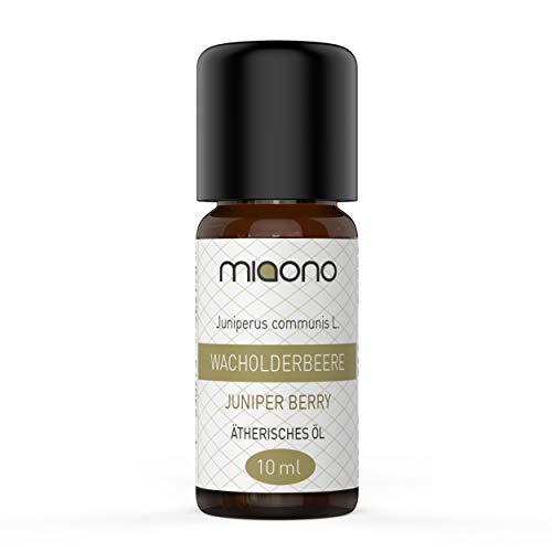 Aceite de bayas de enebro, 100% natural, aceite esencial (10 ml) de Miaono (botella de vidrio)