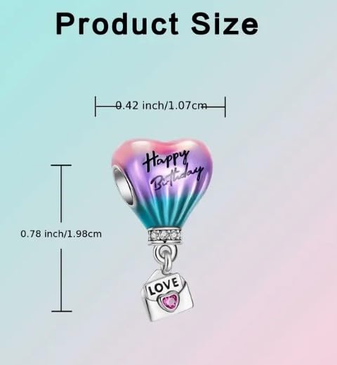 Image of Happy Birthday Hot Air Balloon Envelope Charm