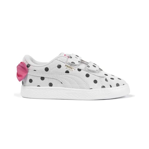 PUMA Kids Girls Suede Classic Lf Bow Polka Dot Slip On Sneakers Shoes Casual - White - Size 3 M